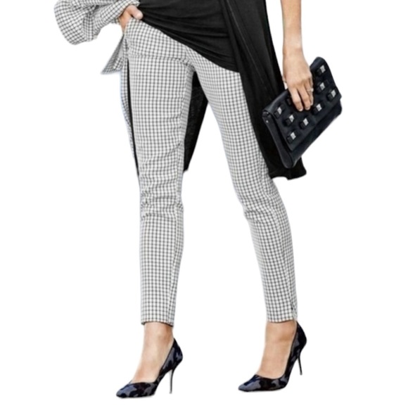 CAbi Black & White Windowpane Trouser Dress Pants - Picture 2 of 12